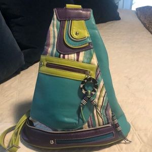 “NEW” Colorful Leather Backpack from Cirque du Soleil